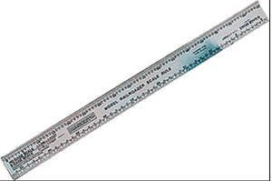 Mascot H711 Railroad Ruler O, HO, S, N gauge