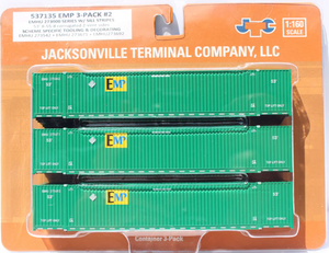 JTC 537135 EMP 53' Container 3-pack N scale