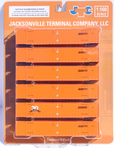Jacksonville Terminal 537153 Schneider 53' Container 6-pack N scale