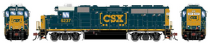 Athearn Genesis 1741 CSXT GP40-2 #6237 "Boxcar Logo" DC HO