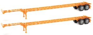 Walthers 949-4602 Orange 53' Container Chassis 2-pack HO