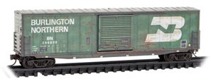 Micro-Trains 180 144 480 Burlington Northern 50' 10' Single Door Box Car w/o roofwalk #246038 Weathered N scale