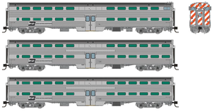 Rapido 545001 Burlington Northern Gallery Commuter Cars 3-car set SET #1 1-Cab, 2-Coaches) N scale