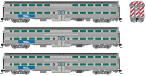 Rapido 545007 Metra BNSF Logo Gallery Commuter Cars 3-car set SET #2 (1-Cab, 2-Coaches) N scale
