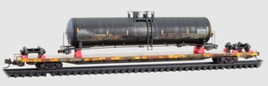 ATLAS 071 144 941 89' FLAT CAR w/flat deck w/tank car load N scale