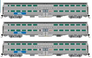 Rapido 545011 Metra BNSF Swoosh Logo Gallery Commuter Cars 3-car set SET #3 ( 3-Coaches) N scale