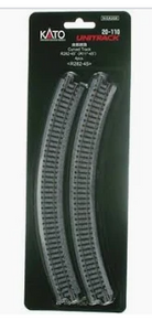 Kato 20-110 Curved Track 11" Radius 45 degree N scale