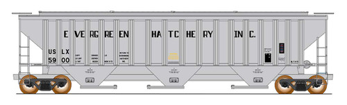 Intermountain N Scale 653109-02 Evergreen Fish Hatchery #5901 4750 3-bay Covered Hopper