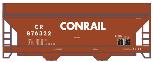 Atlas Trainman N 50001300 Conrail 2-bay Covered Hopper #876322