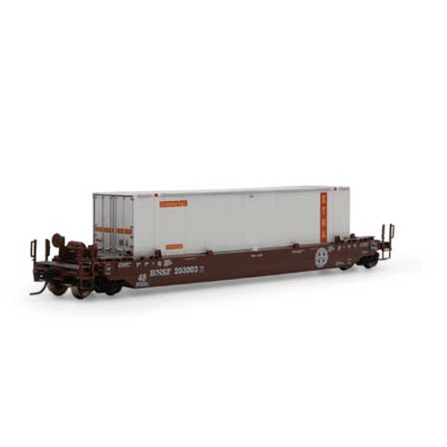Athearn N 3292 BNSF 48' Husky Stack Well Car w/XTRA Container #2003003/951233 N-scale