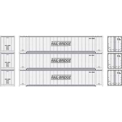 Athearn N 17298 Railbridge #1 48' Container 3-pack N scale