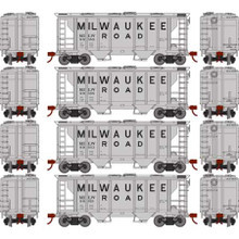 Roundhouse 2388 Milwaukee Road PS-2 2-bay Cov. Hopper 4-car set HO