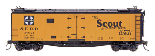 Intermountain 46104-53 Santa Fe "The Scout for Economy Travel West" Rr-27 Refrigerator #34686 HO