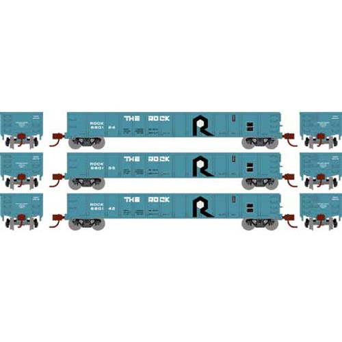 Athearn N 3560 Rock Island 52' Mill Gondola 3-car set