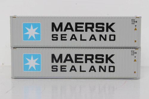 JTC 405116 Maersk Sealand 40' HIGH CUBE containers with Magnetic system, Corrugated-side. N scale