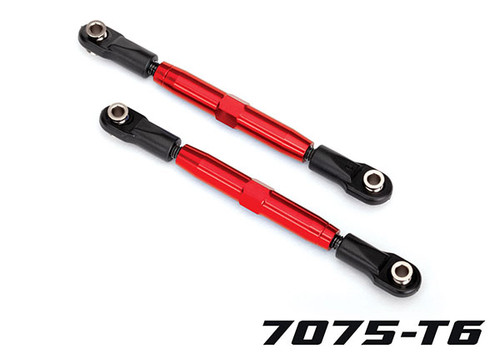 Traxxas 3644R  Camber links, rear (TUBES Red-anodized, 7075-T6 aluminum, stronger than titanium) (73mm) (2)/ rod ends (4)/ aluminum wrench (1) (#2579 3x15 BCS (4) required for installation)