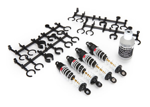 Traxxas 5862 Big Bore shocks (hard-anodized & PTFE-coated T6 aluminum) (assembled with TiN shafts and springs) (front & rear) (4)