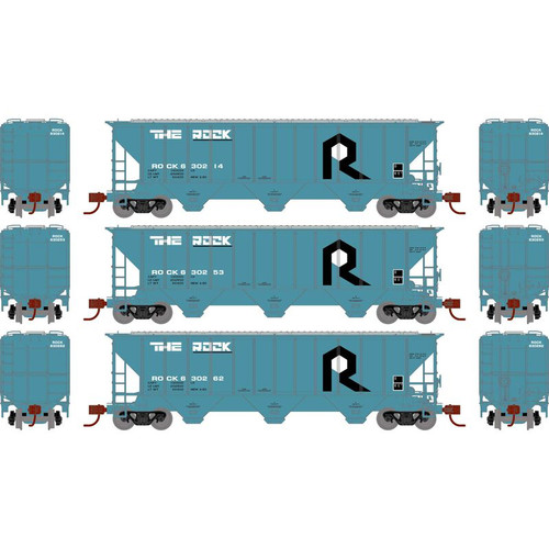 Athearn N 27418 The Rock 4427 Covered Hopper 3-car set N scale