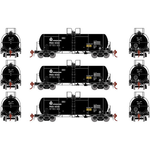 Athearn Genesis 25758 Procor 13K Acid Tank Car 3-car set HO