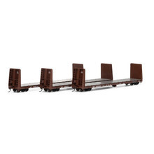 Athearn RTR 17235 Southern Pacific 60' Bulkhead Flat Car 3-car set HO
