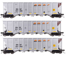 Walthers Mainline 910-56869 - 50' RD-4 Hopper 3-Pack BNSF 651406, 651477, 651582 - HO Scale