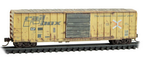 MT 025 44 441 Southern Pacific Ex-Railbox (Railbox Repatch #5) Weathered 50' Ribside Box Car #19009 N scale