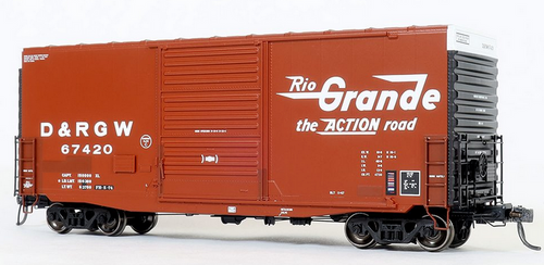 Tangent 18027-05 Rio Grande D&RGW PS-1 40' 4900 cf Mini-Hy Cube Box Car #67424 HO