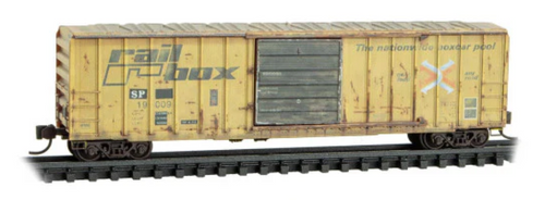 Micro-Trains 025 44 446 Railbox Repatch ATSF Weathered #10 50' Rib Side Sliding Door Box Car w/o roofwalk N scale