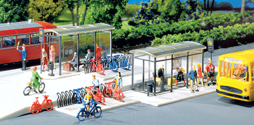 Faller 180553 Bus Shelter & Bike Racks HO