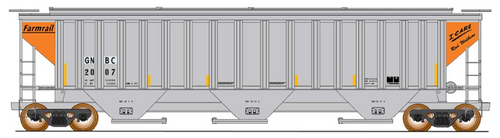 IMRC 453104-07 Farmrail 4750cf Rib-sided 3-bay Covered Hopper "I Care" #2124 Jeff Blanchard HO (Green)