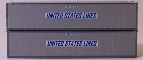 JTC 405667 United States Lines 40' Container N Scale 2-pack
