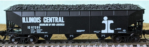 Bluford 74074 Illinois Central 70T 3-bay Offset Side Hopper #67228 N scale