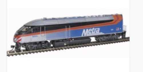 Atlas 10004148set Metra Commuter Set ( 1 Atlas 10004148 Metra MP-36 DC Locomotive #418, 1 Atlas 20007054 Type 8500 Cab Car #8572 & 2 Atlas Type 6000 Trailer Coaches #'s 6003 & 6029) HO