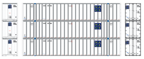 Athearn 72771 NACS 53' Stoughton Container 3-pack HO