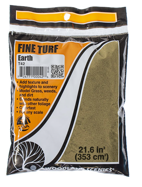 Woodland Scenics T42 Fine Turf Earth