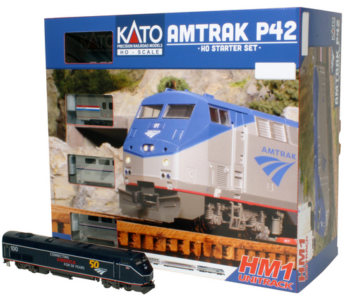 Kato 30-3002 Amtrak P42 Set with 3 Passenger Cars, Track and Power HO