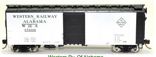 Bowser 43179 Western Railway of Alabama Box #17622 HO
