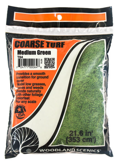 Woodland Scenics T64 Coarse Turf Medium Green