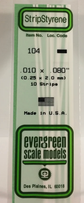 Evergreen 104 .01 x .08" strip
