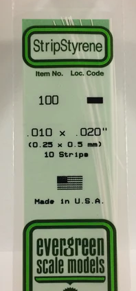 Evergreen 100 .01 x .02" strip