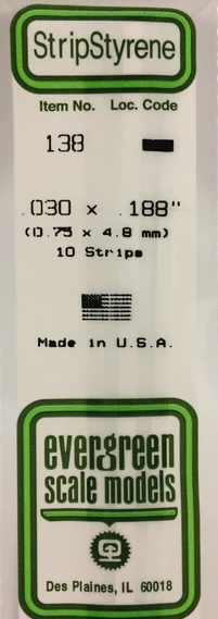 Evergreen 138 .03 x .188" strp