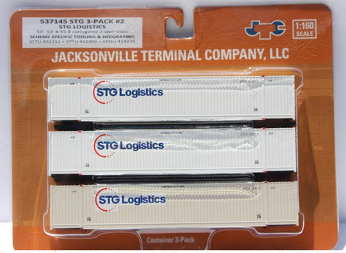 Jacksonville Terminal Co. 537145 STG Logistics variety pack w/XPO patch 53' HIGH CUBE 8-55-8 Set # 2 corrugated containers