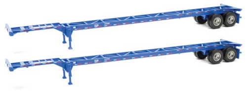 Walthers 949-4601 Blue 53' Container Chassis 2-pack HO