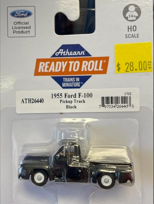 Athearn 26440 1955 Ford F-100 Pickup Black HO