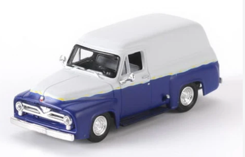 Athearn 26496 1955 Ford F-100 Custom Panel Truck Blue & Grey w/Flames HO