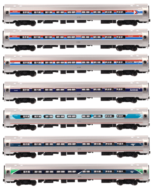 Kato 106-105 Amtrak Amfleet I Coach Set ALL PHASES 7-car set N scale