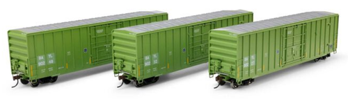 Athearn 2785 Bay Line 50' FMC 5327cf Plug Door Box Car 3-car set HO