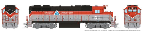 Rapido 38043 Bangor & Aroostook EMD GP38 #92 DC/Silent HO
