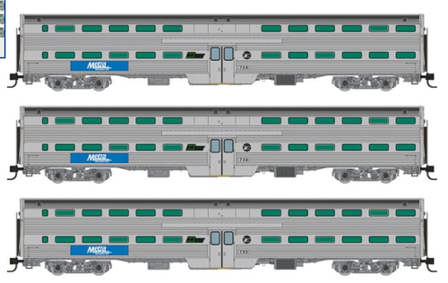 Rapido 545005 Metra Burlington Northern Logo Gallery Commuter Cars 3-car set SET #3 (3-Coaches) N scale