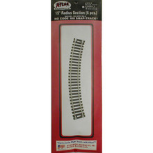 Atlas 831 15" Radius Curved Track Code 100 HO gauge (6 per pack)